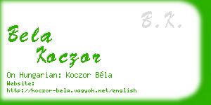 bela koczor business card